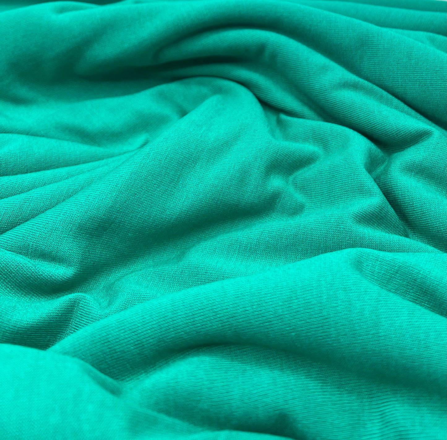 Plain Jade Green Viscose Elastane Fabric 4 Way Stretch Jersey