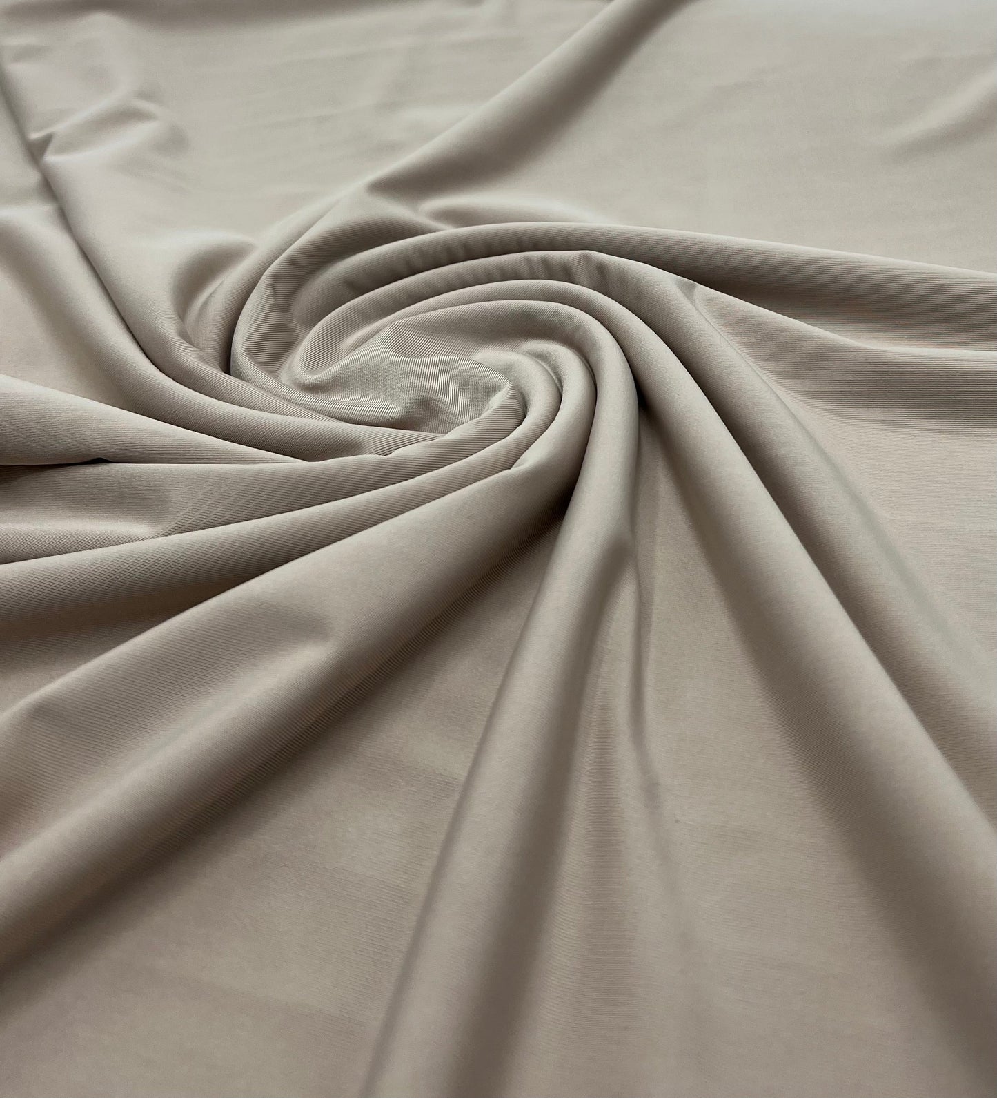 Stone Plain Shiny Soft Touch Slinky 4 Way Stretch Fabric