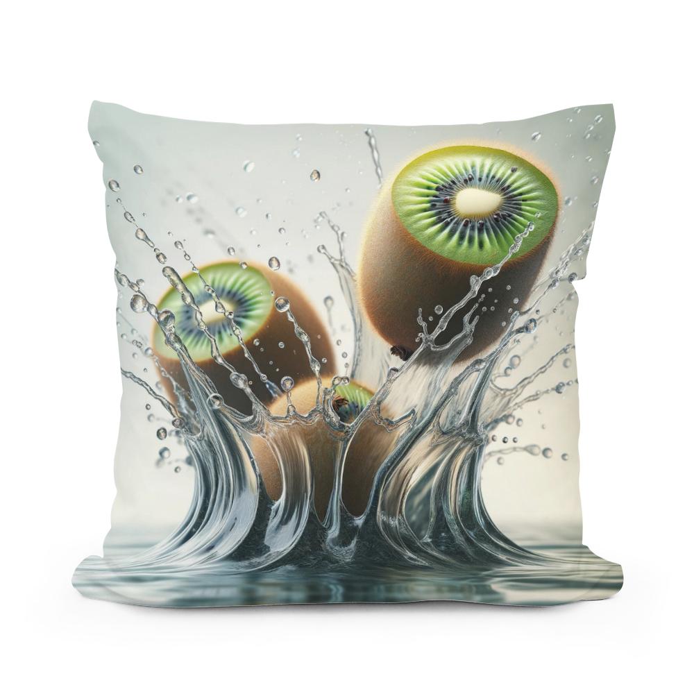 Kiwi Splash Elegance Cotton Cushion