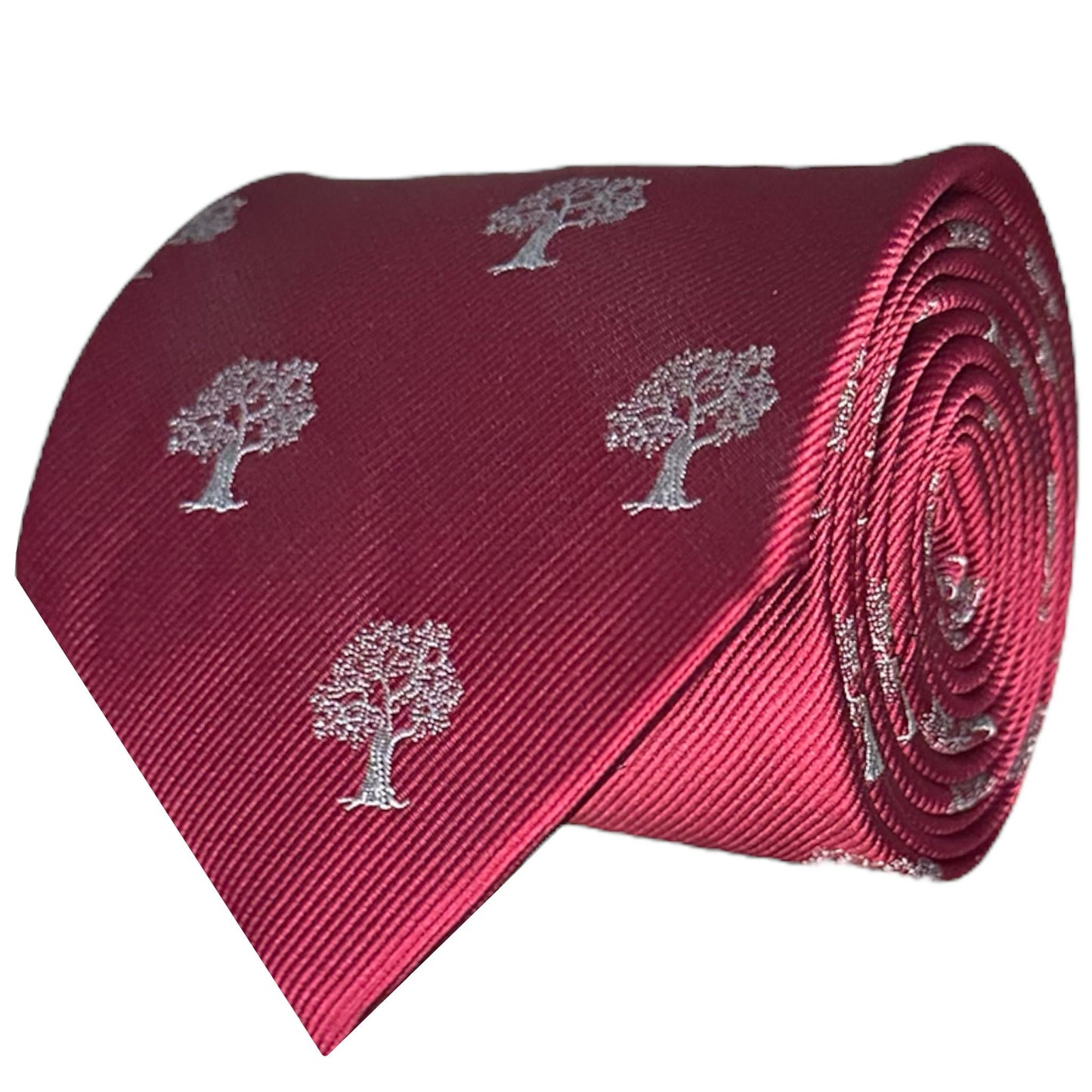 Tree Tie Red & Silver