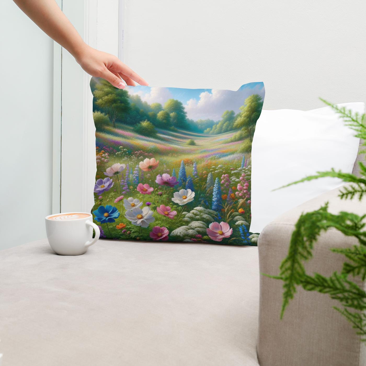 Spring Meadow Bliss Cotton Cushion