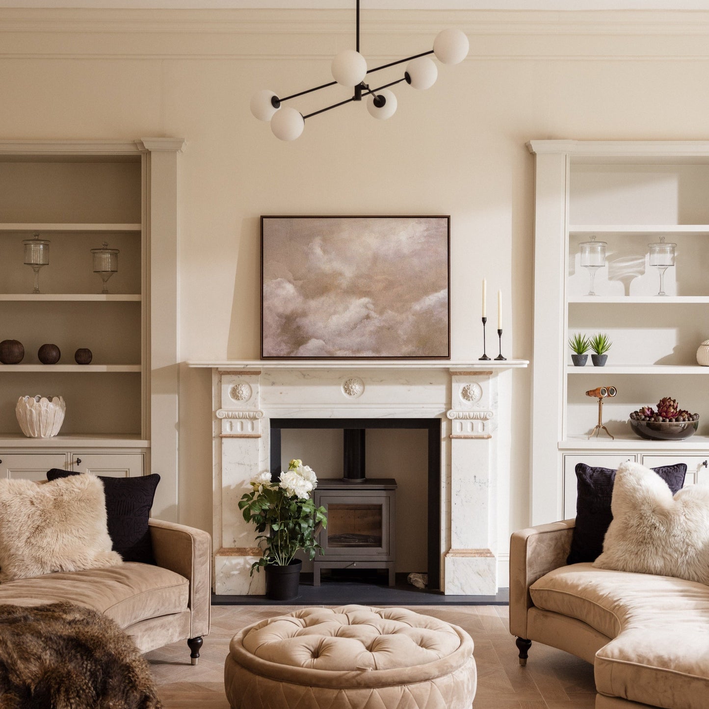 Cloud Framed Printed Canvas