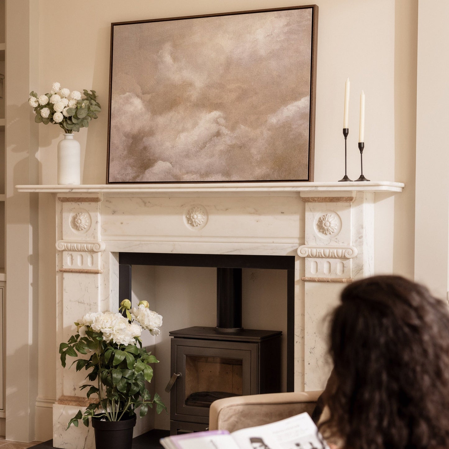 Cloud Framed Printed Canvas