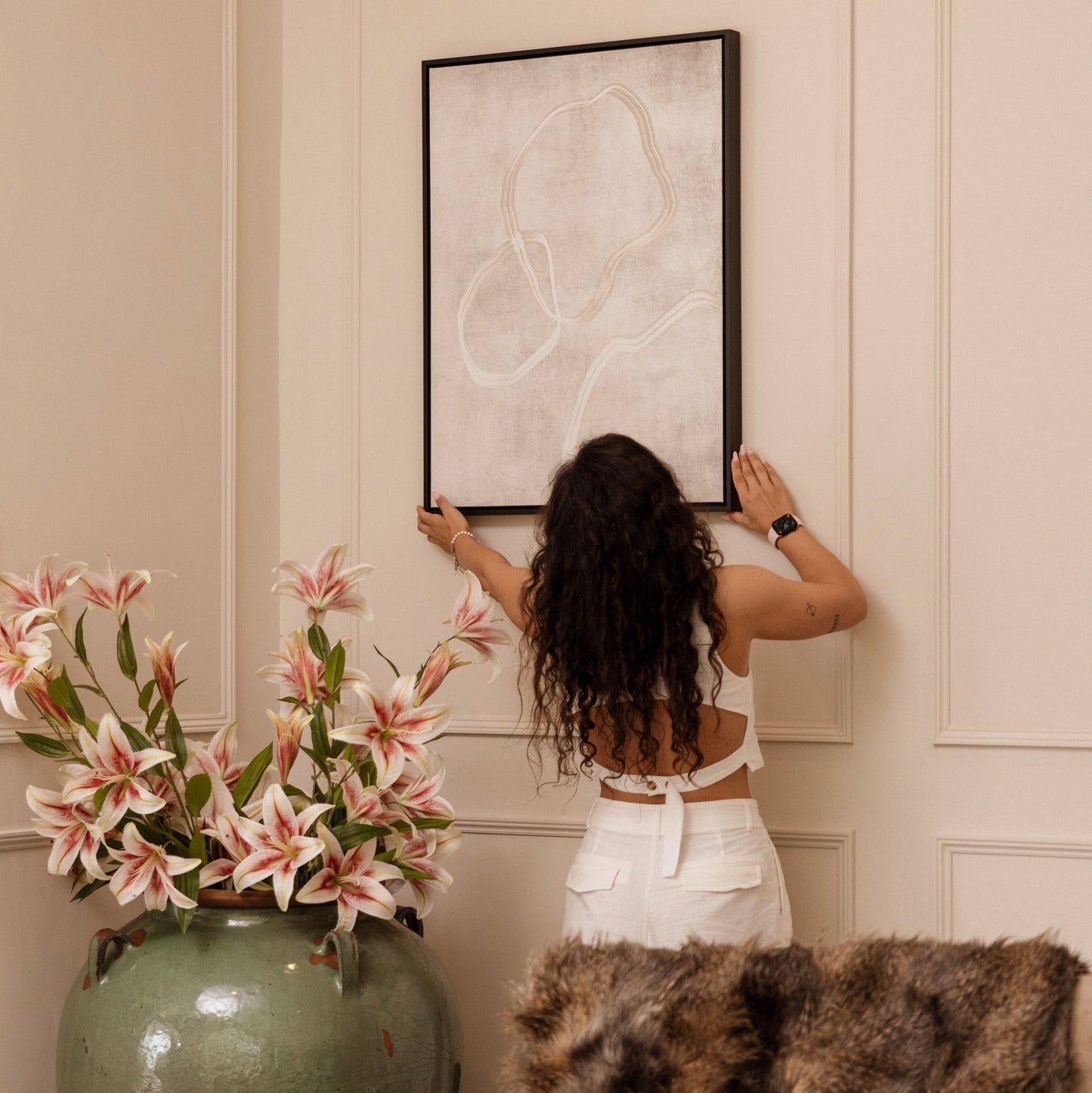 Stylo I Portrait Framed Printed Canvas