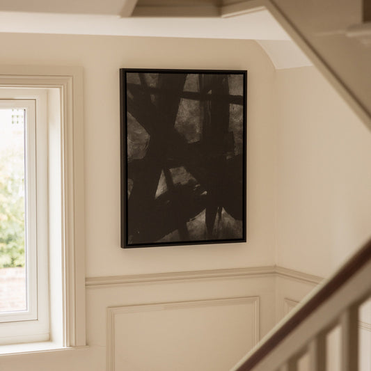 Noir I Portrait Framed Printed Canvas