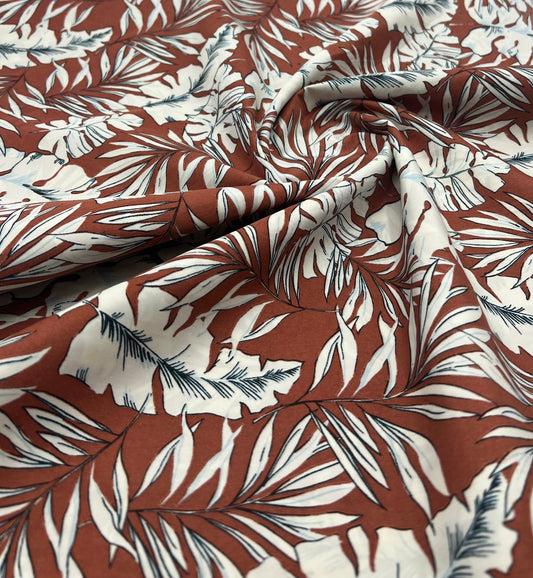 Terracotta Leave Lightweight Fabric 70GSM Non Stretch