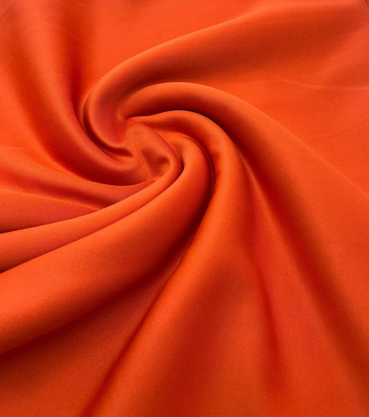 Orange Plain Scuba 4 Way Stretch Smooth Jersey Fabric