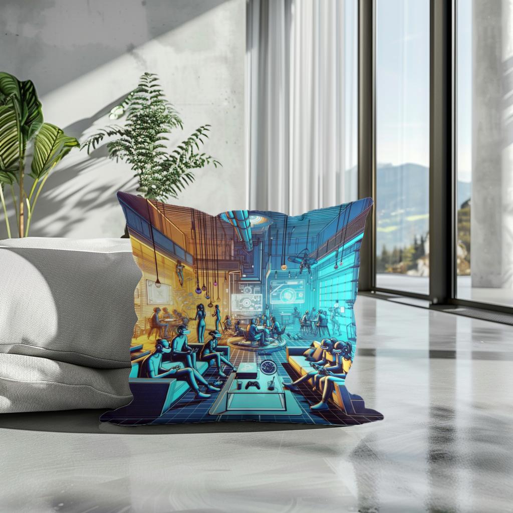 Digital Realm Cotton Cushion