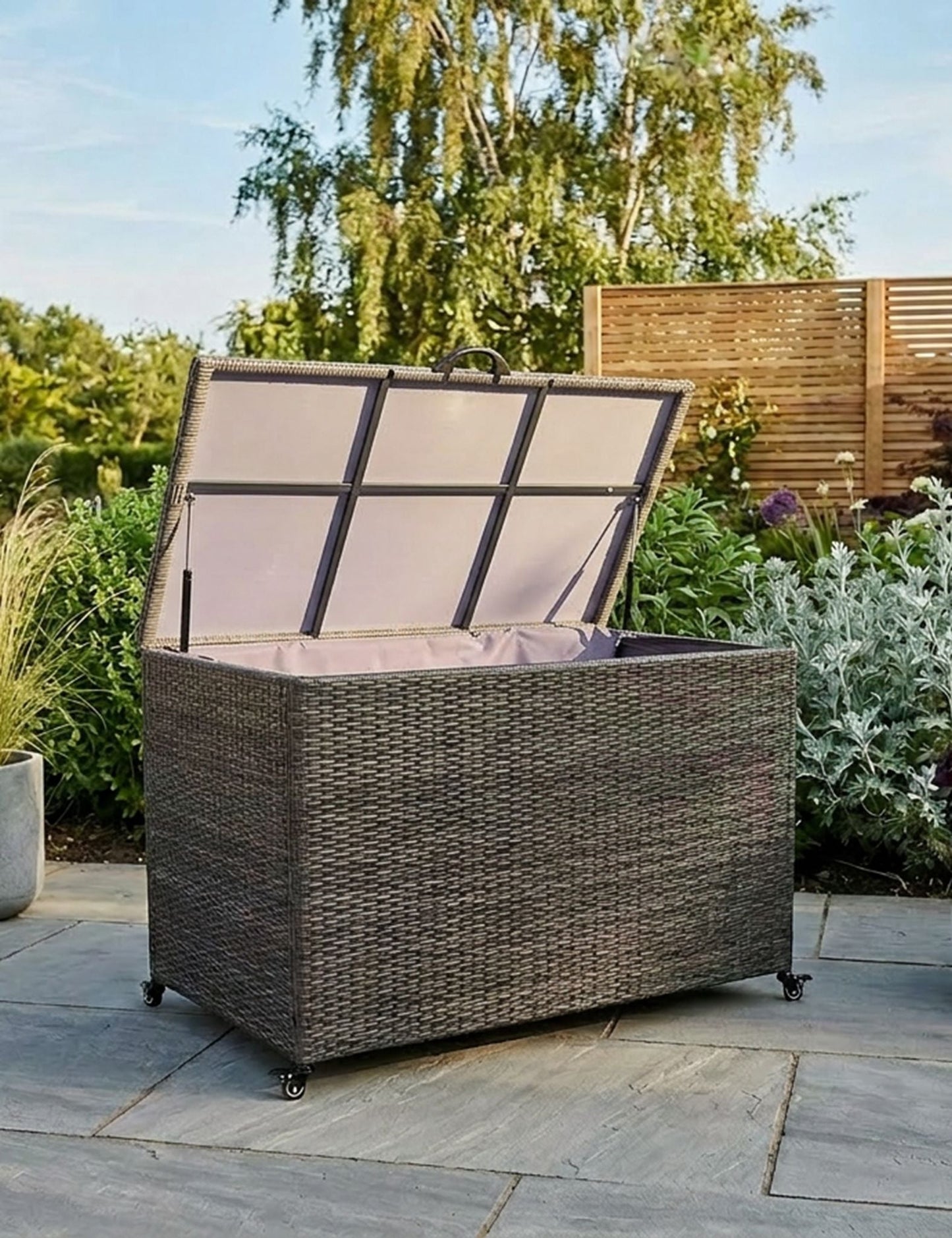 Charcoal Weave 510L KD Cushion Storage Box