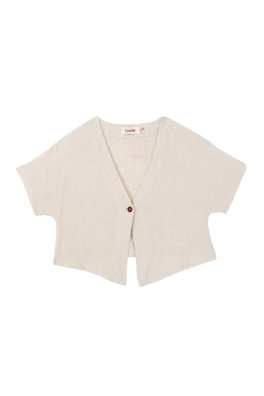 Cloe Linen Mix Waistcoat Top - Natural