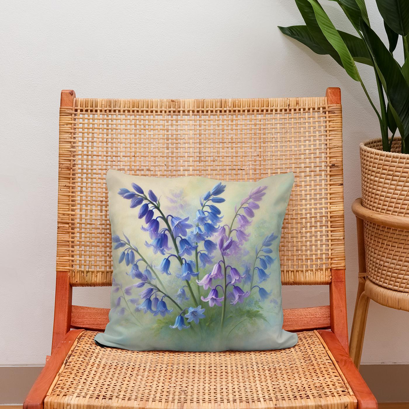 Whispering Bluebells Cotton Cushion