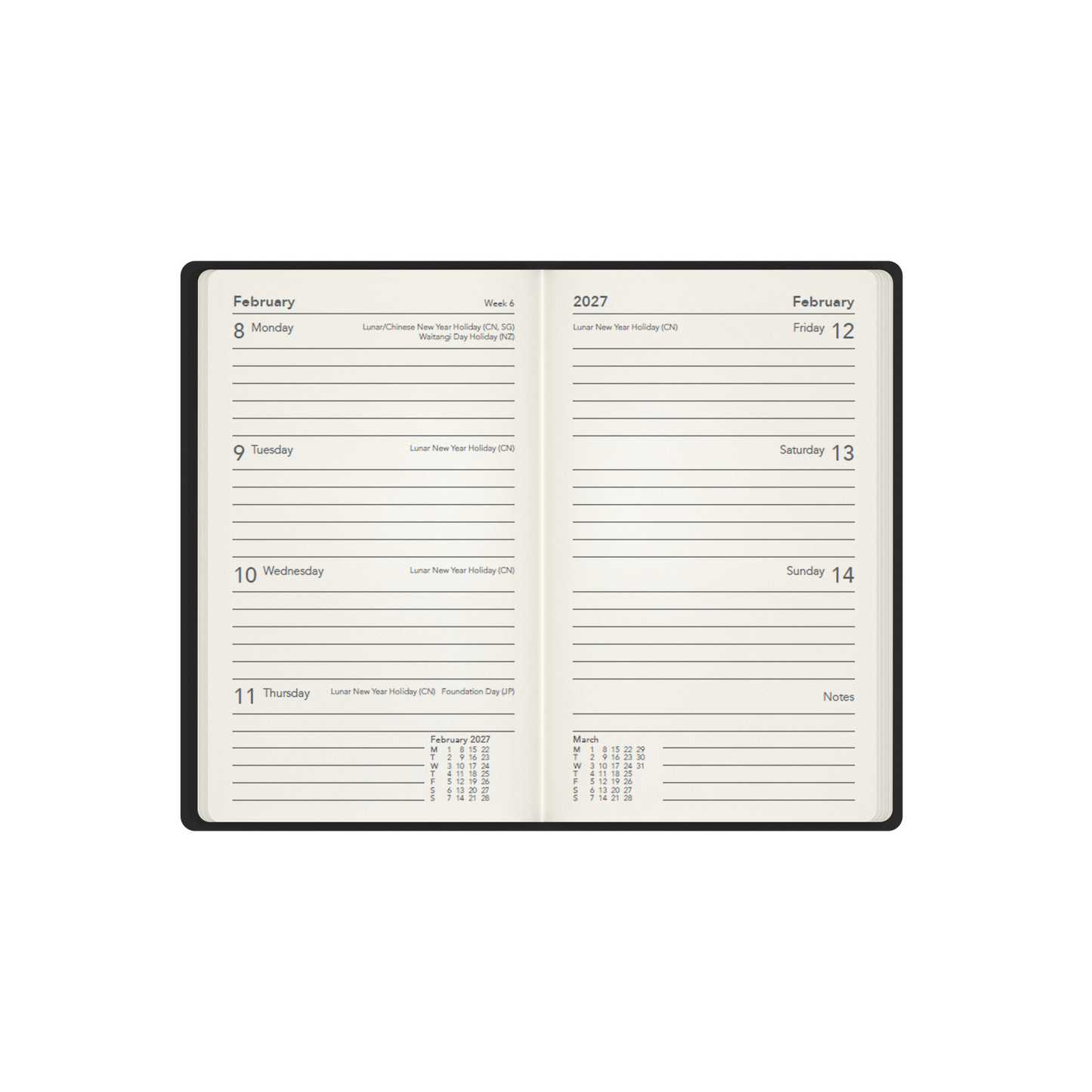 2026-2027 Mid Year Planner - 13 Month Pocket Week-to-View Diary - Hard Cover - Collins Debden Legacy Range