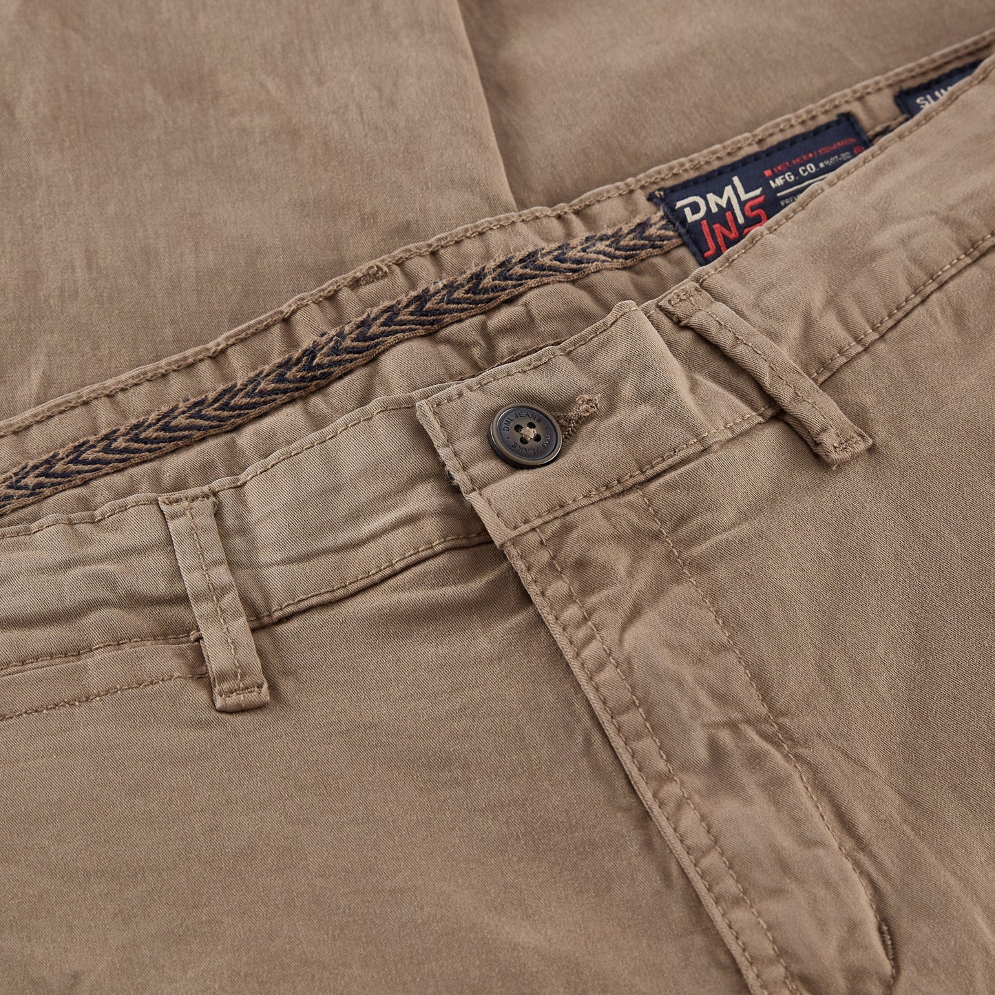 Cleveland slim fit mens chino in Mushroom