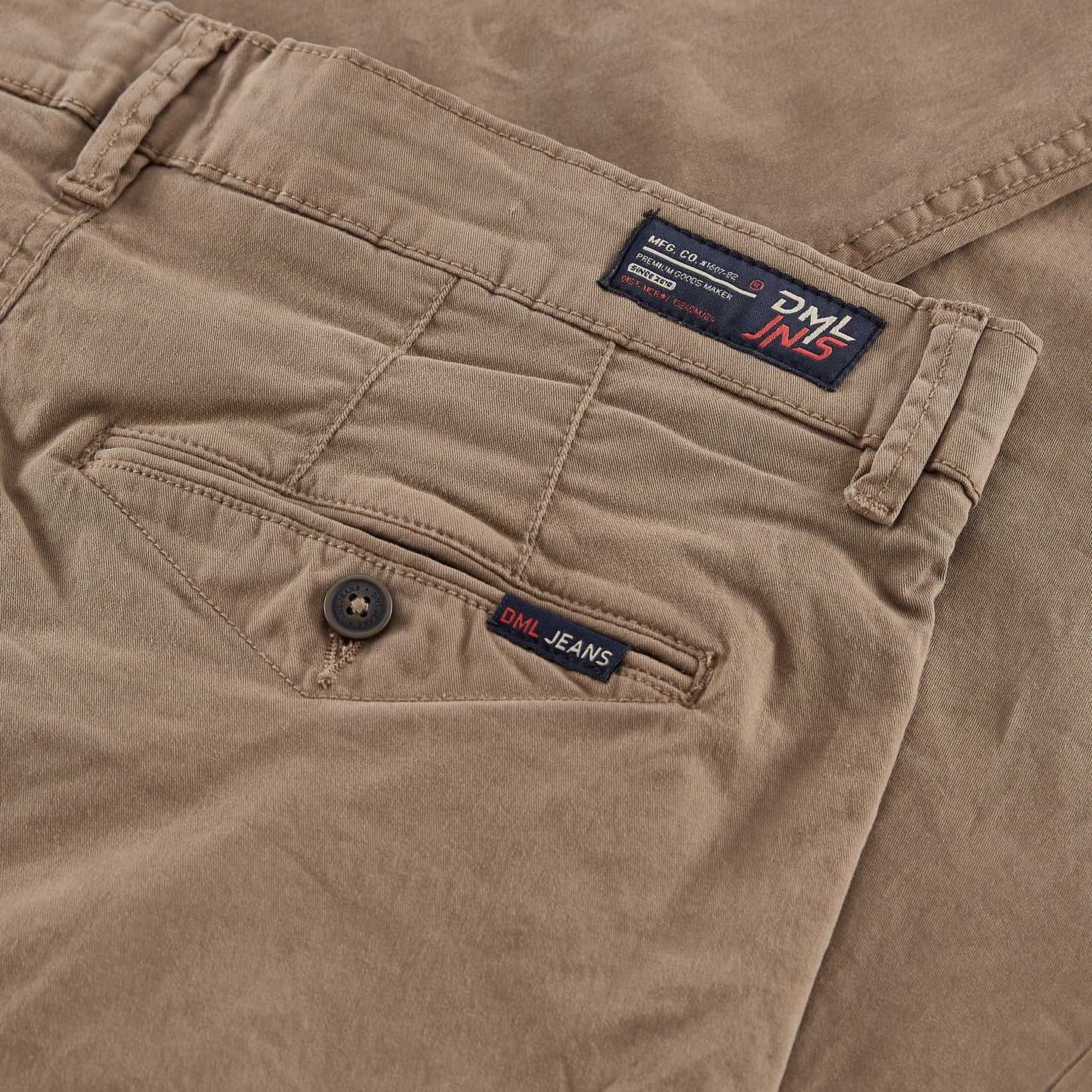 Cleveland slim fit mens chino in Mushroom