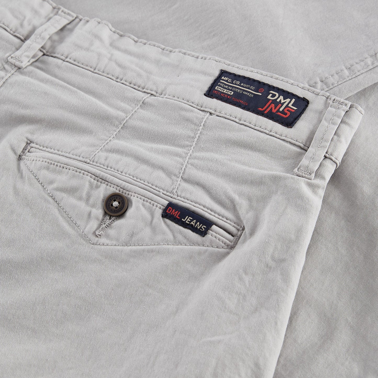 Cleveland slim fit mens chino in Silver