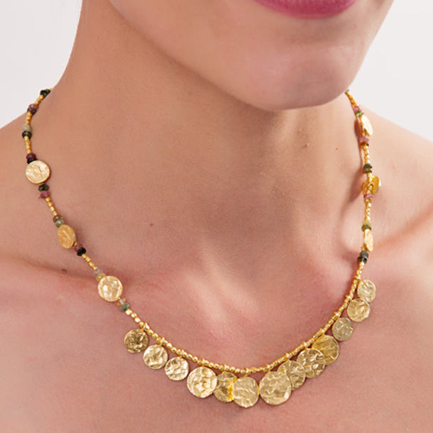 Cleo Coin Necklace: Tourmaline