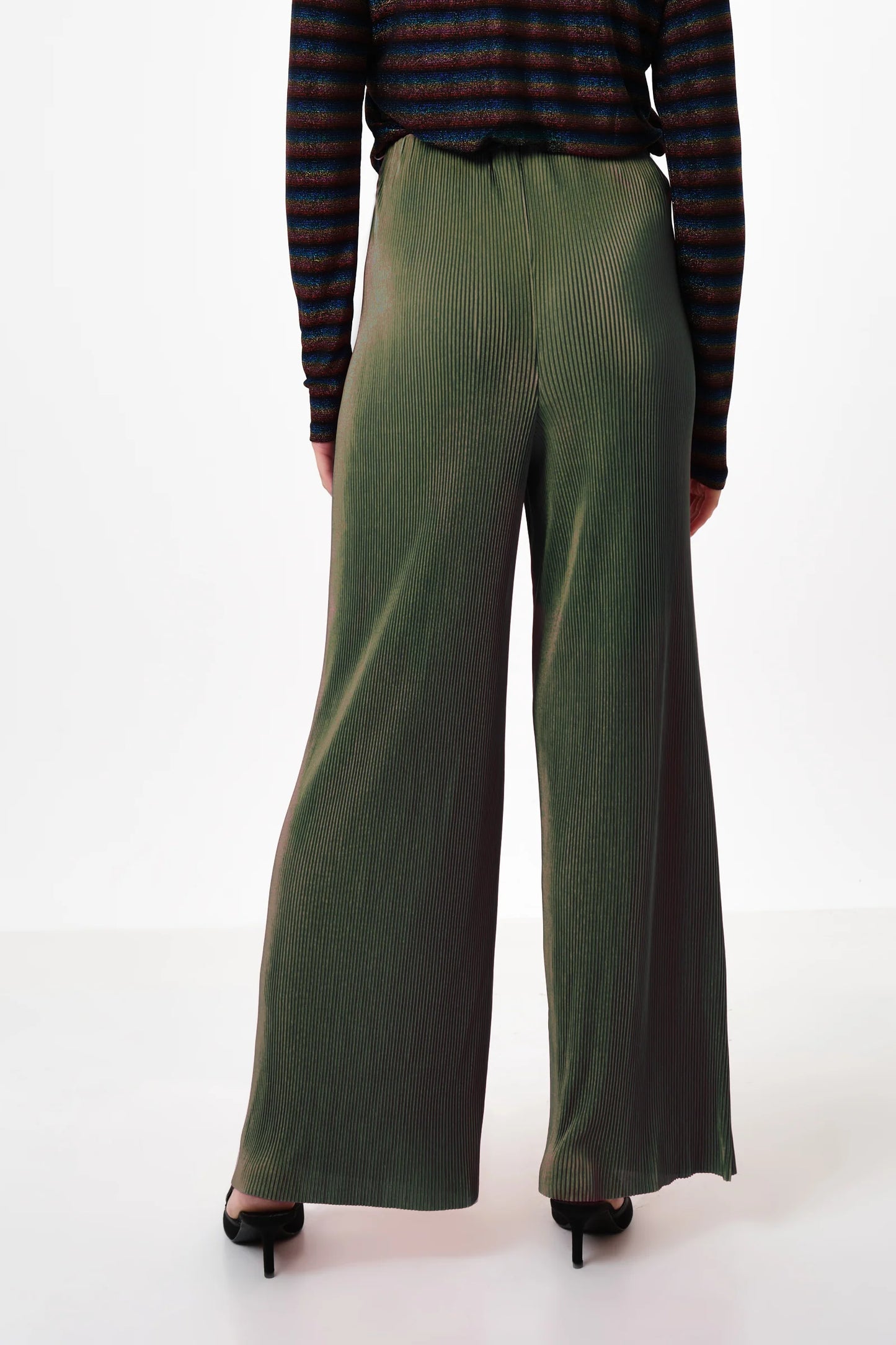Clothide Pleated Wide Leg Trousers - Sage