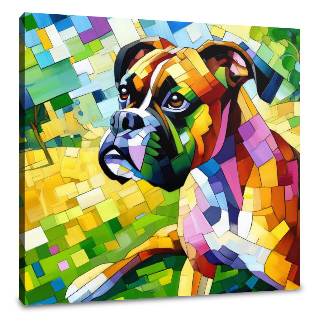 Boxer's Day Out Vibrant Energy Canvas
