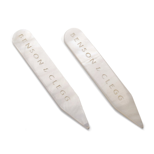 Collar Stiffeners In White Mother Of Pearl