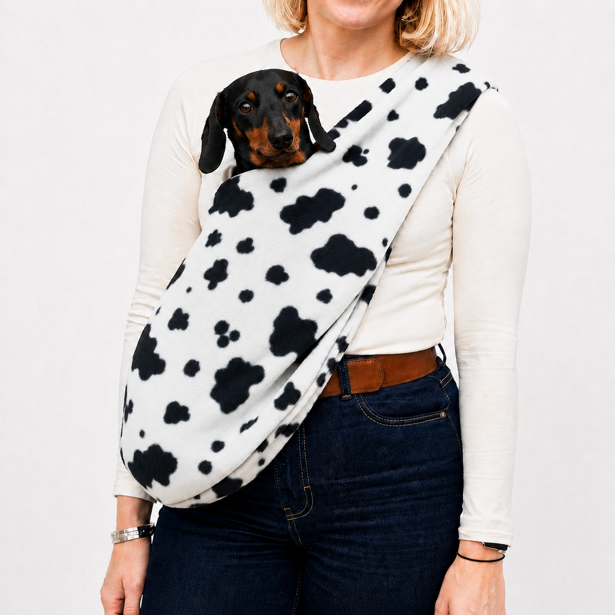 Patterned Polar Fleece Dog Sling - Standard, Petite and Long Strap Sizes