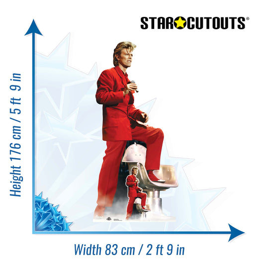CS1004 David Bowie Height 176cm Lifesize Cardboard Cutout With Mini