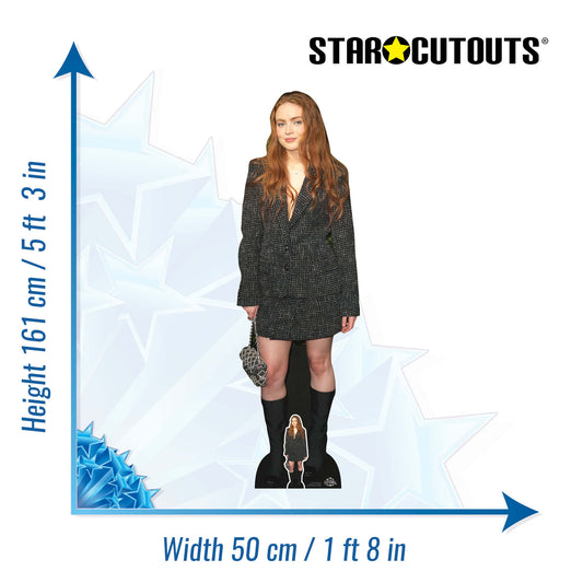 CS1016 Sadie Sink Height 185cm Lifesize Cardboard Cut Out With Mini