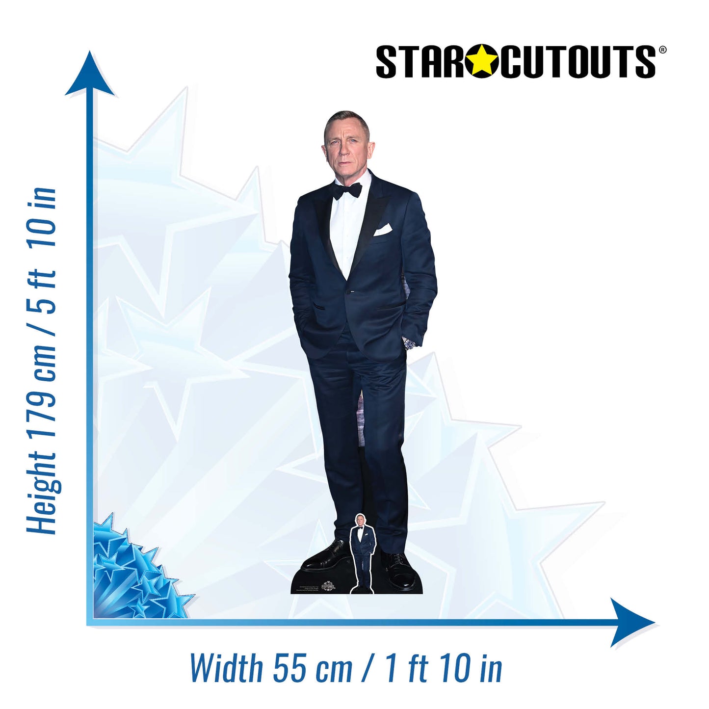 CS1050 Daniel Craig Black Suit Height 179cm Lifesize Cardboard Cutout With Mini