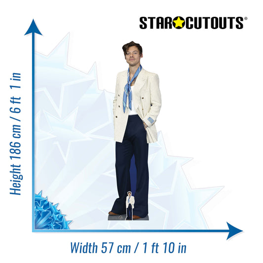 CS1055 Harry Styles White Jacket Height 186cm Lifesize Cardboard Cutout With Mini