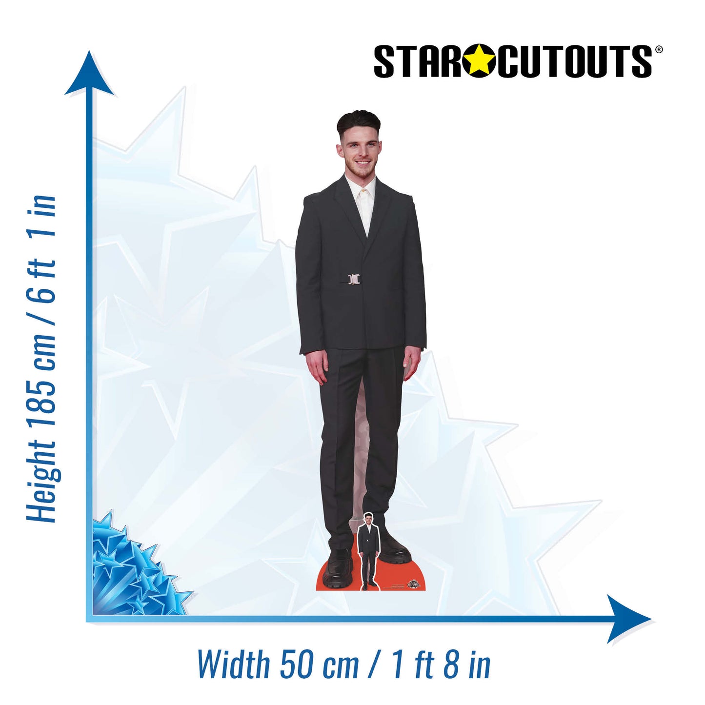 CS1133 Declan Rice Footballer World Cup 2026 Height 185cm Lifesize Cardboard Cut Out With Mini