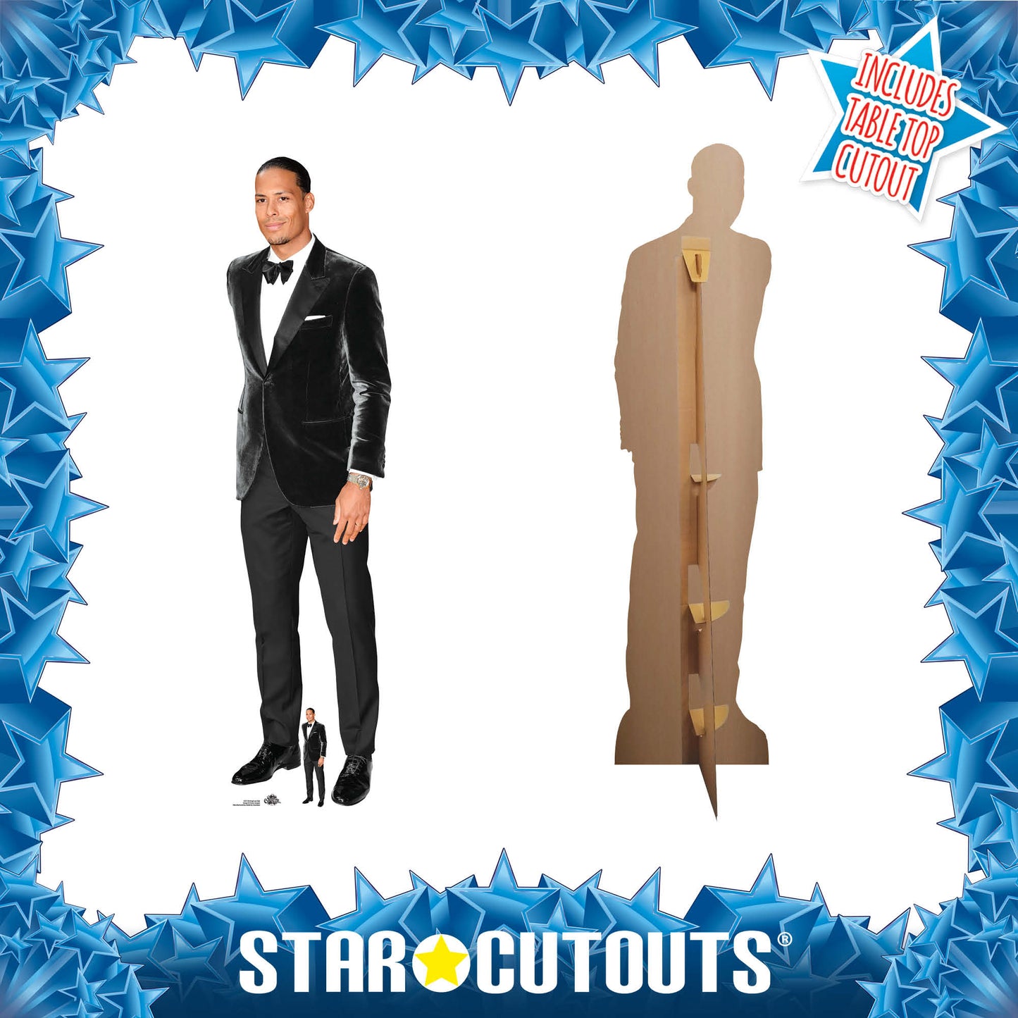 CS1139 Virgil van Dijk Height Footballer World Cup 2026 196cm Lifesize Cardboard Cut Out With Mini