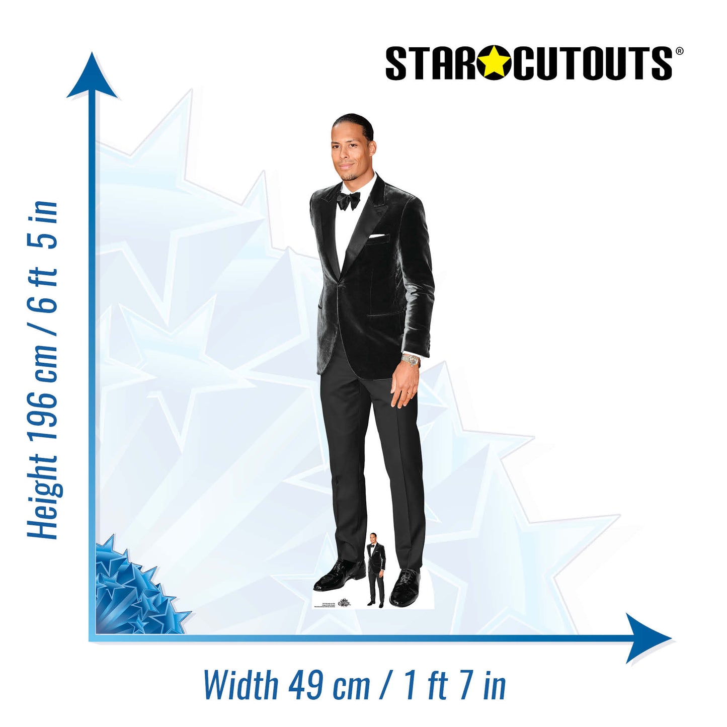 CS1139 Virgil van Dijk Height Footballer World Cup 2026 196cm Lifesize Cardboard Cut Out With Mini