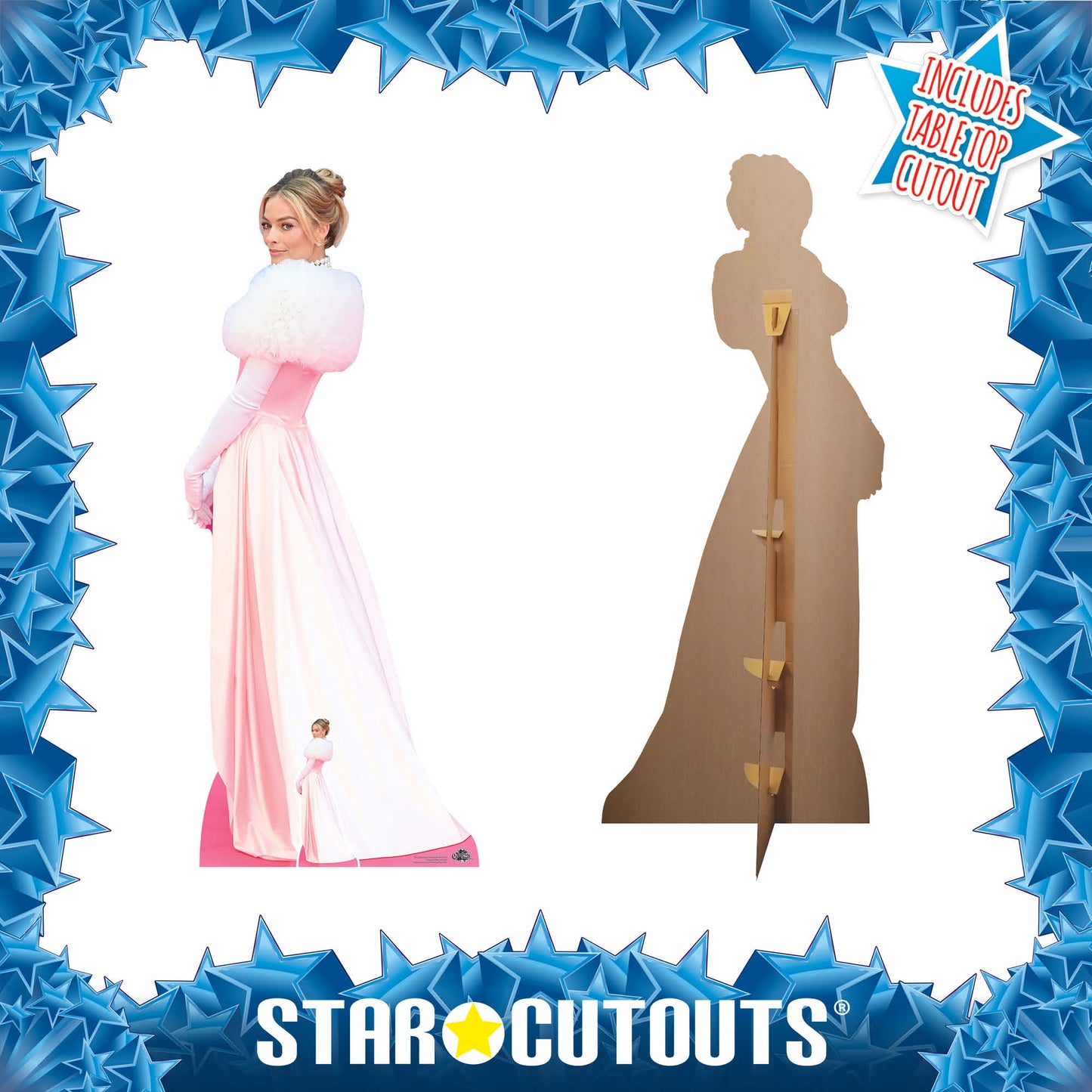 CS1225 Margot Robbie Pink Dress Height 170cm Lifesize Cardboard Cut Out With Mini