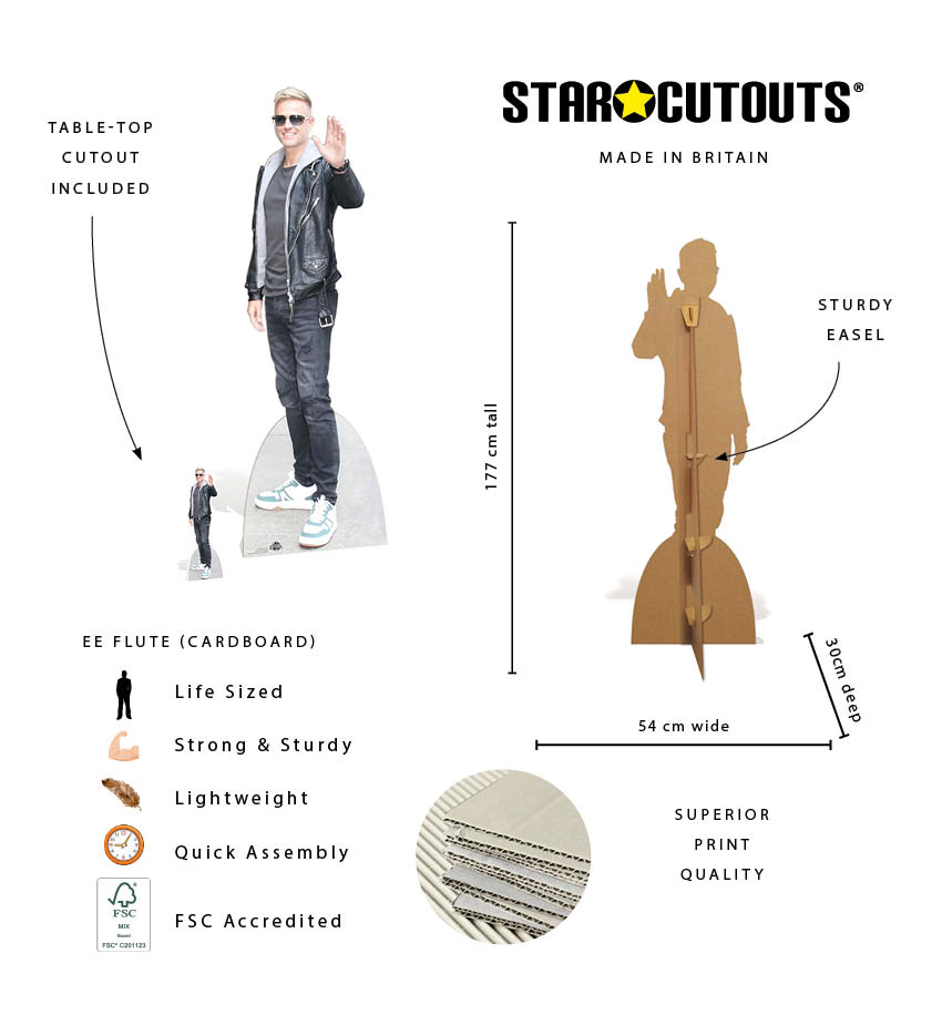 CS1276 Nicky Byrne Cardboard Cutout Height 177cm