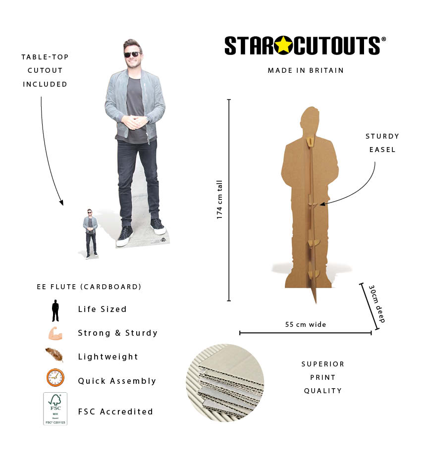 CS1278 Shane Filan Cardboard Cutout Height 174cm