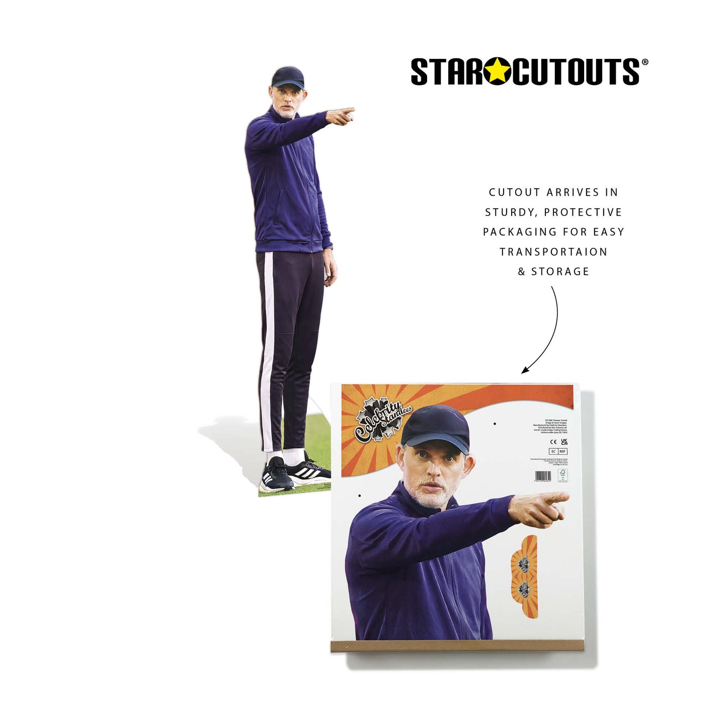 CS1284 Thomas Tuchel World Cup 2026 England Football Manager Cardboard Cutout Height 191cm