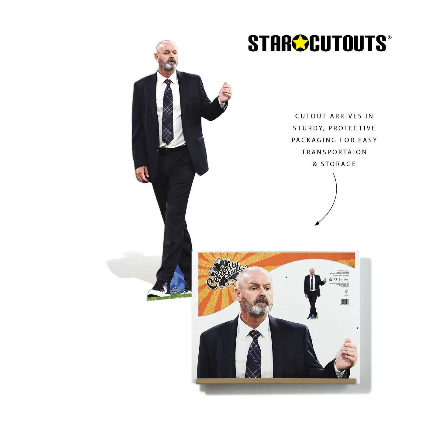 CS1285 Steve Clarke World Cup 2026  Scotland Football Manager Cardboard Cutout Height 179cm