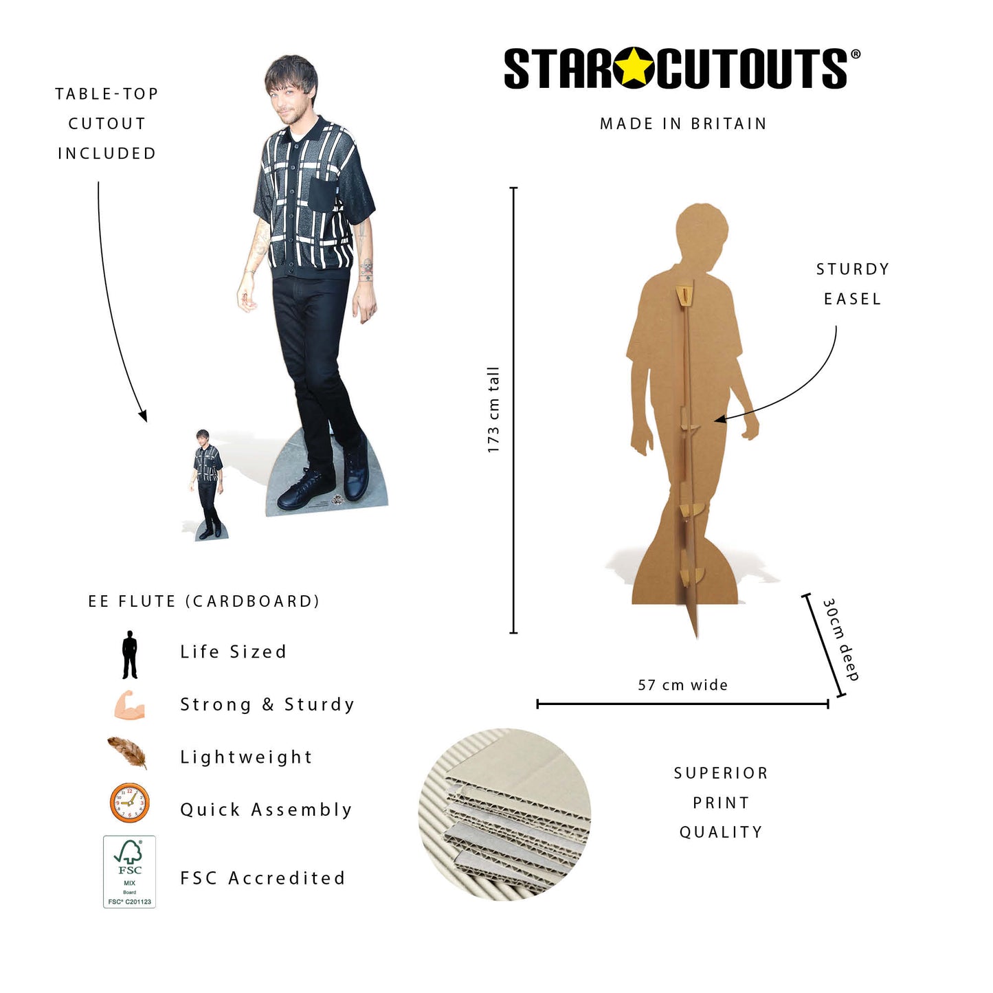 CS1290 Louis Tomlinson Singer Songwriter  Cardboard Cutout Height 173cm