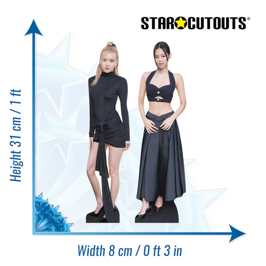 CS1360 Jennie Rose Black Pink Duo Shelf Top Pack Cardboard Cutouts Height 31cm