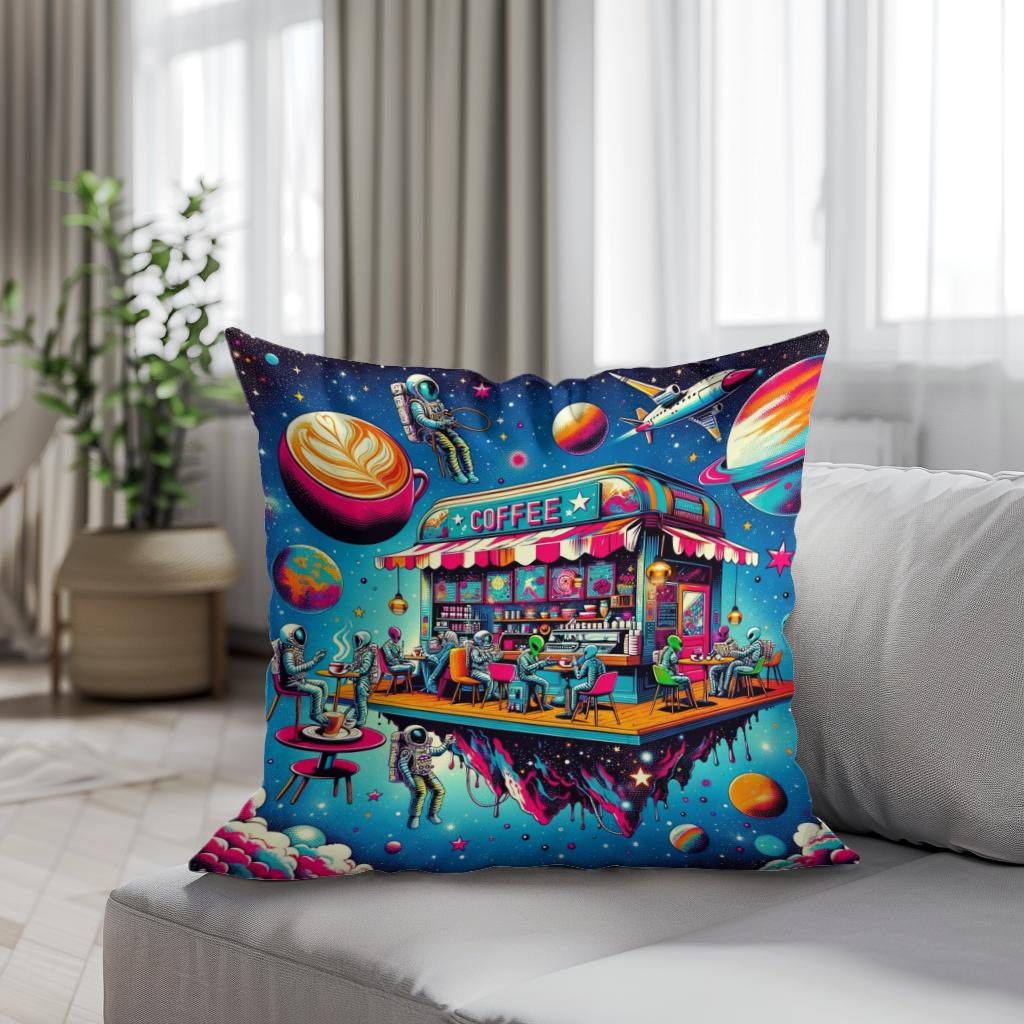 Cosmic Café Cotton Cushion