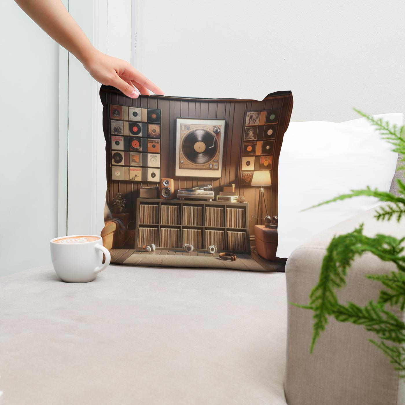 Vinyl Nostalgia Cotton Cushion