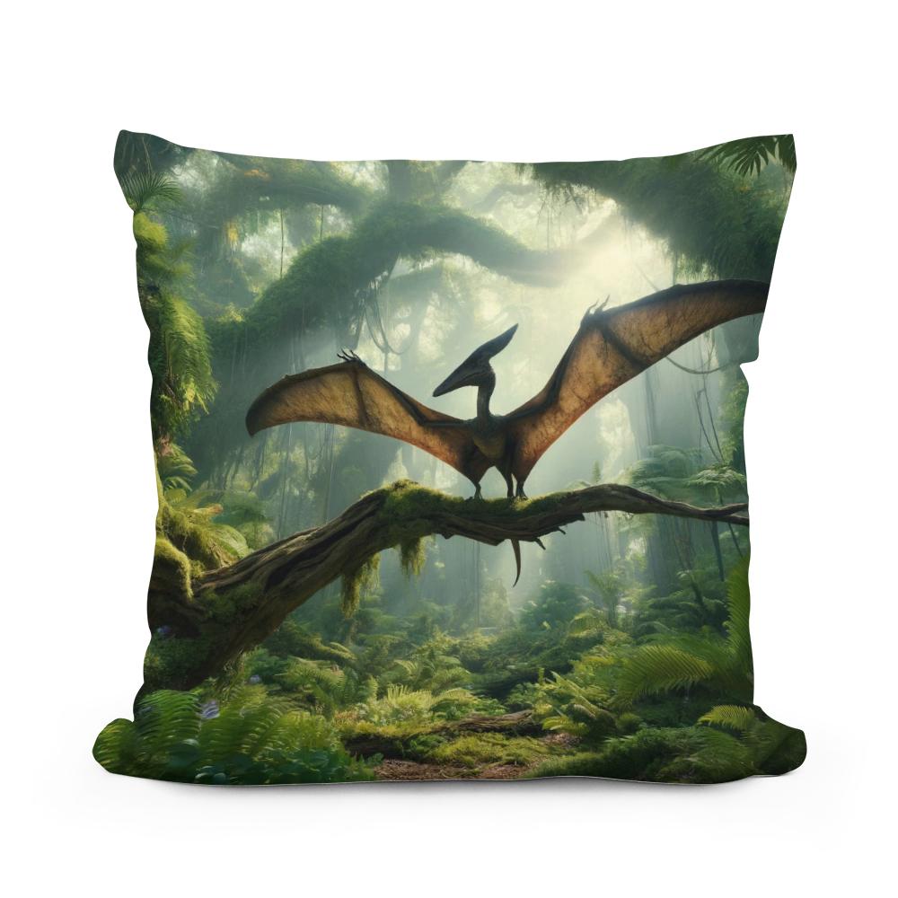 Forest Perch Pterodactyl Cotton Cushion