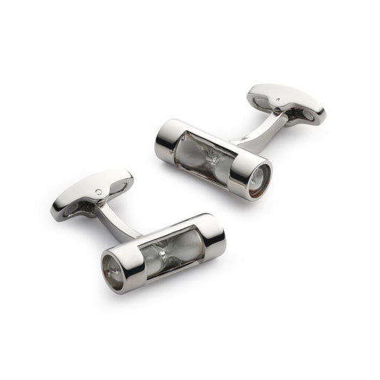 Hourglass Cufflinks In Silver