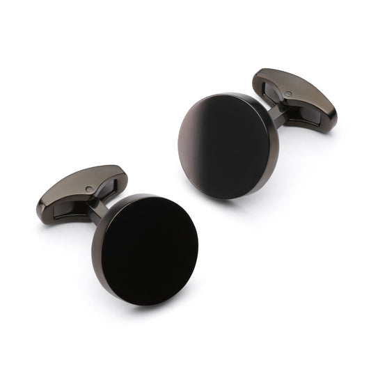Round Cufflinks In Black