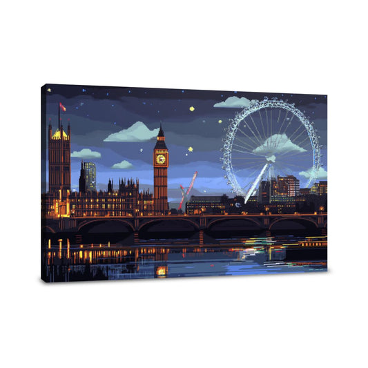 London Skyline Pixel Canvas
