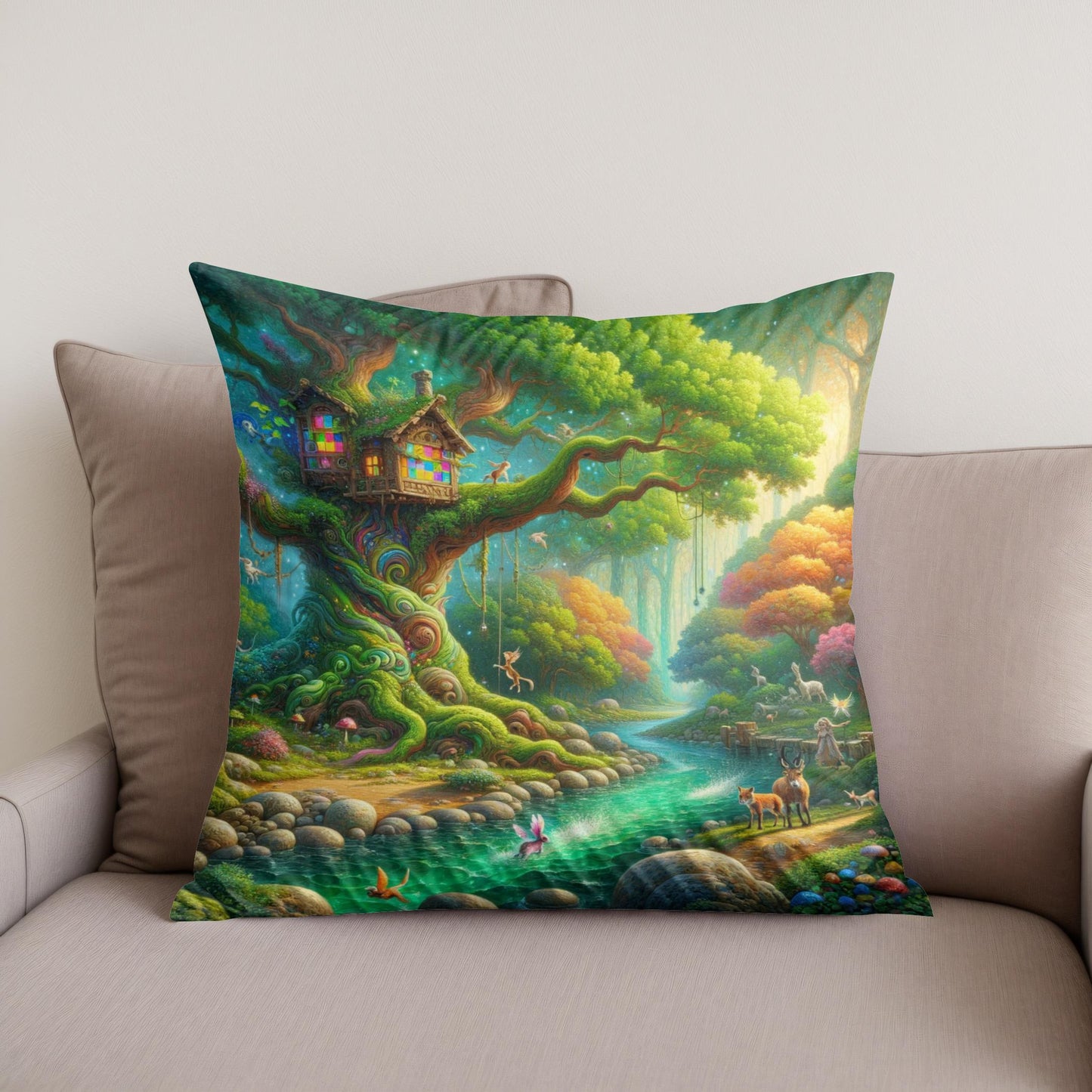 Enchanted Nature's Playground Cotton Cushion