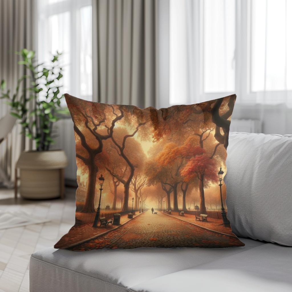 Autumn Park Elegance Cotton Cushion