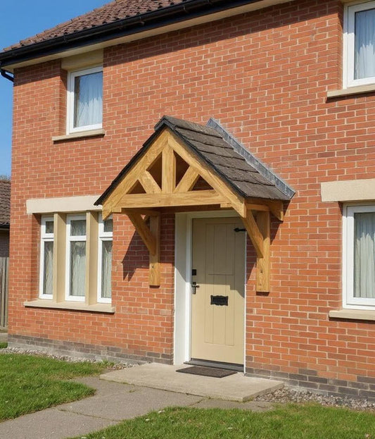 Solid Pine Wood Door Canopy Porch Kit – Outdoor Timber Entrance Cover