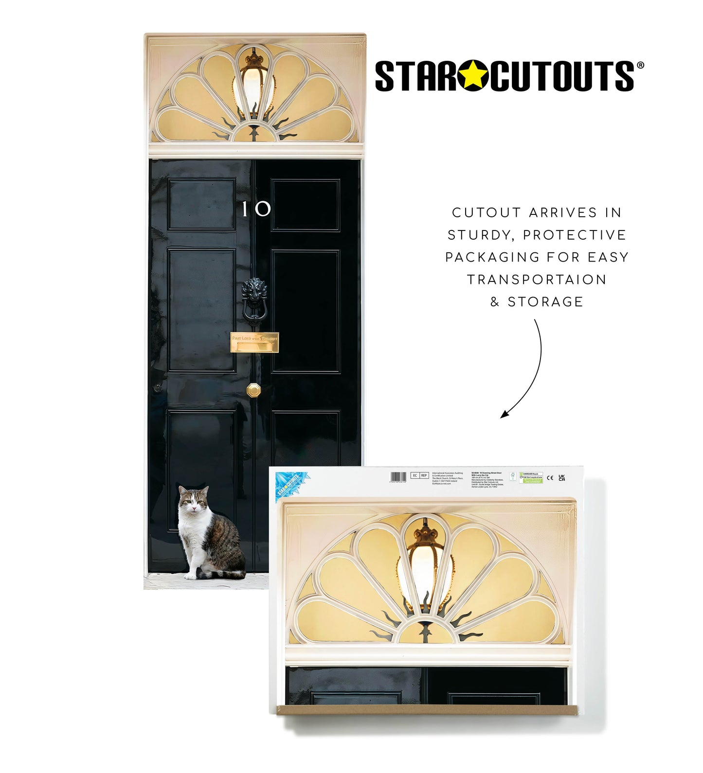 SC4848 10 Downing Street With Larry the Cat Large Cardboard Cutout Height 189cm