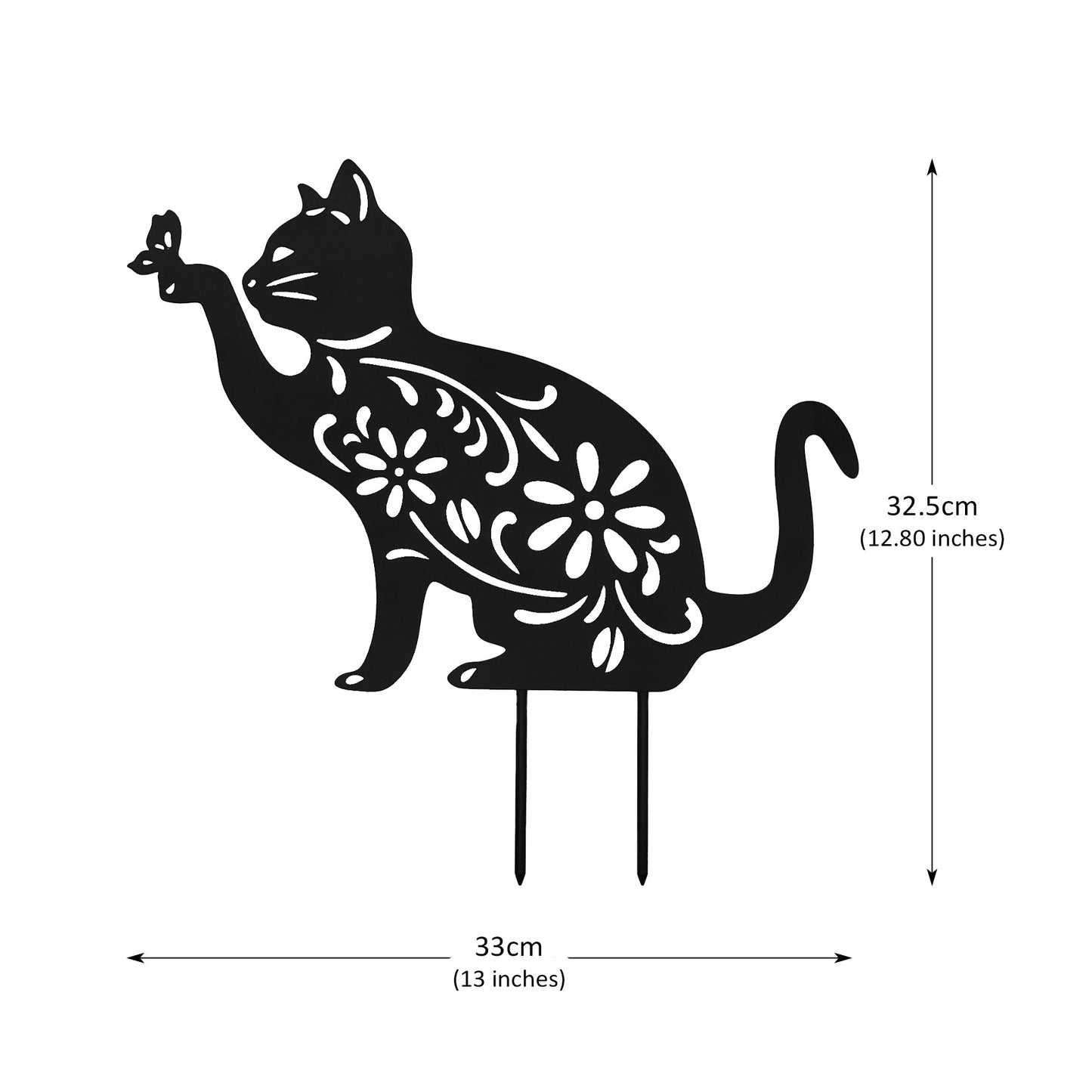 Metal Cat and Dog Silhouette Garden Ornament