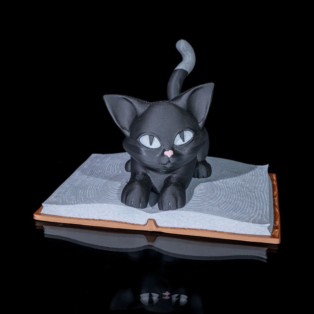 Cattus Librum – 3D Printed Cat Book Holder & Literary Cat Sculpture